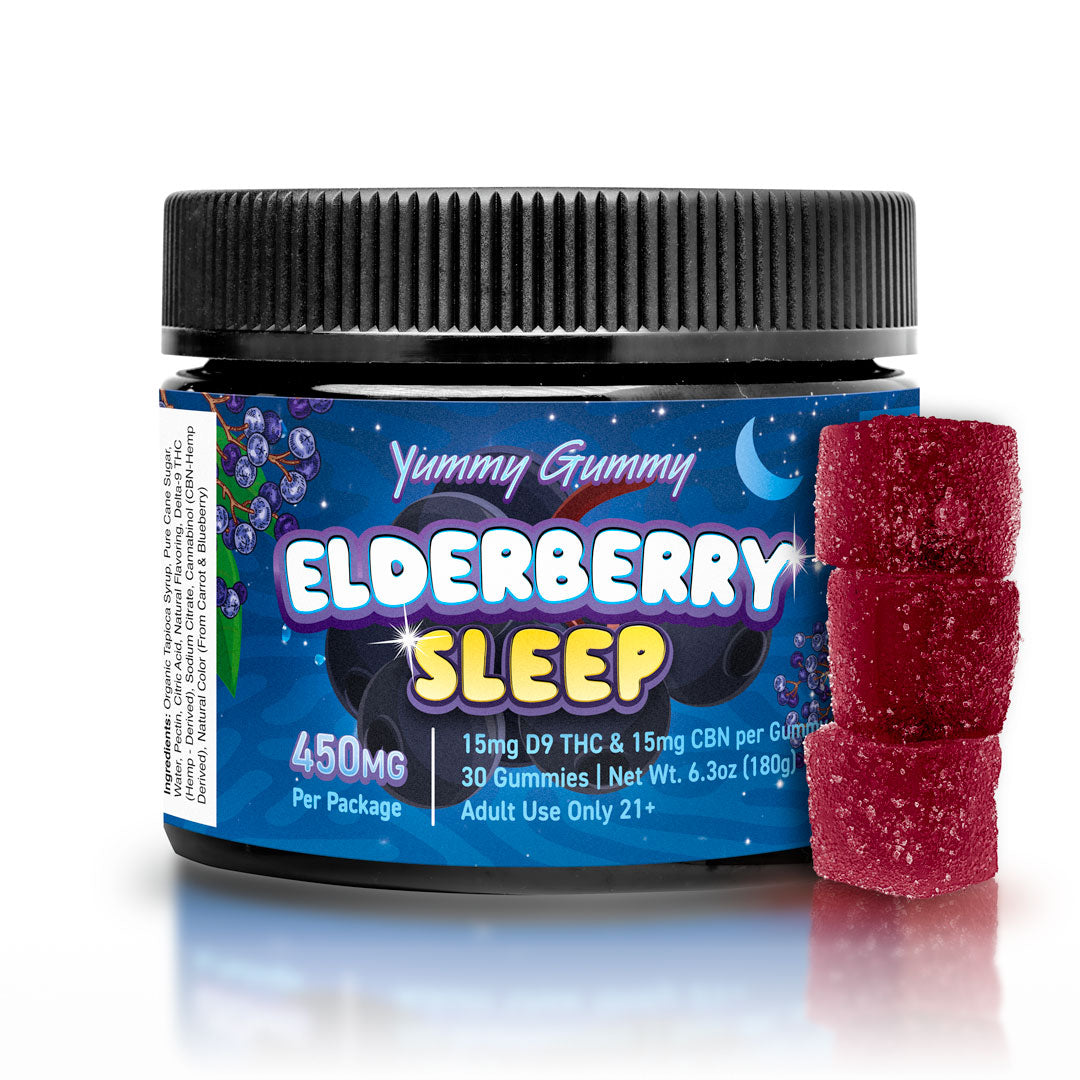 Yummy Gummy Sleep 600MG - Elderberry D9 Gummies - Indica