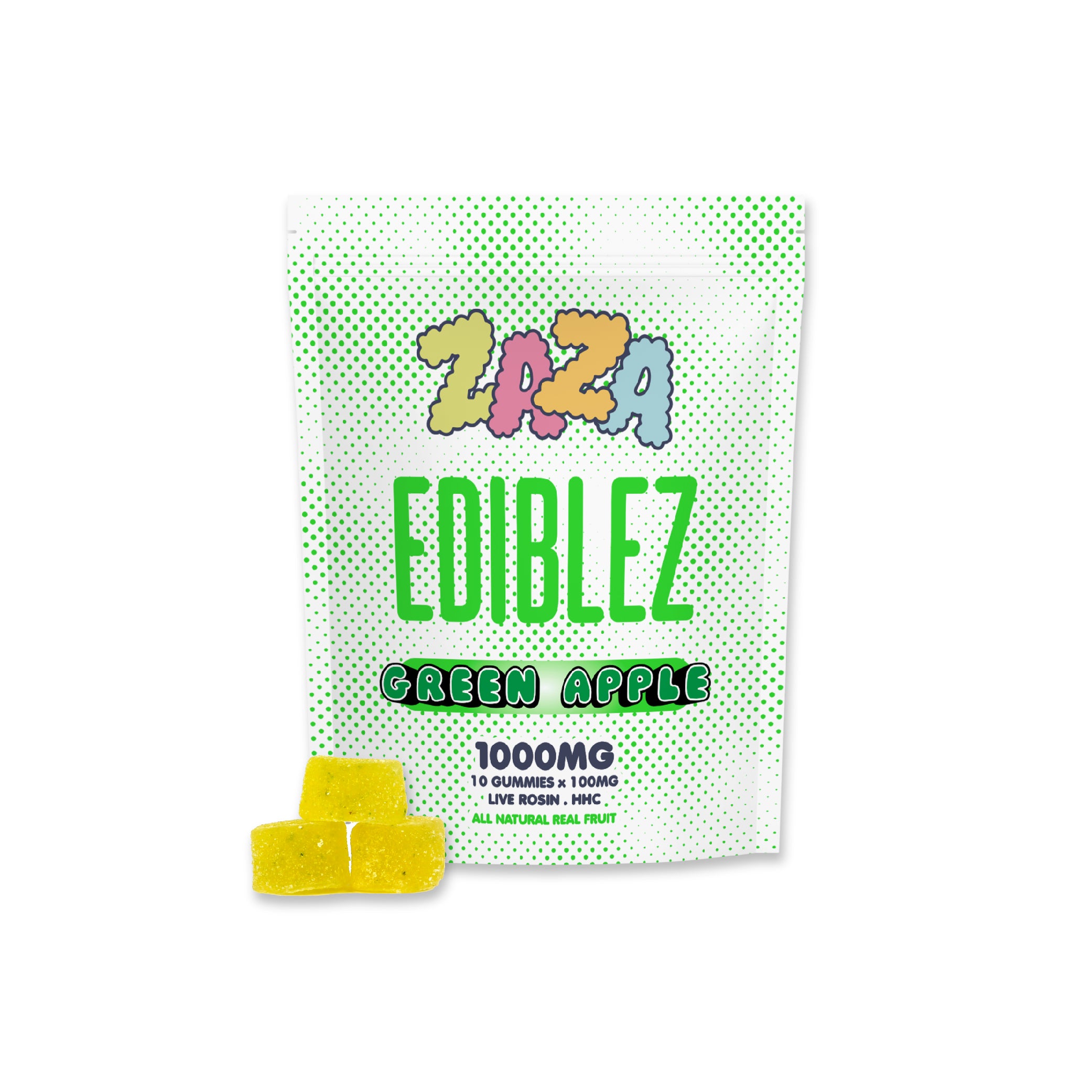 Zaza 1000MG - Green Apple HHC Gummies - Indica