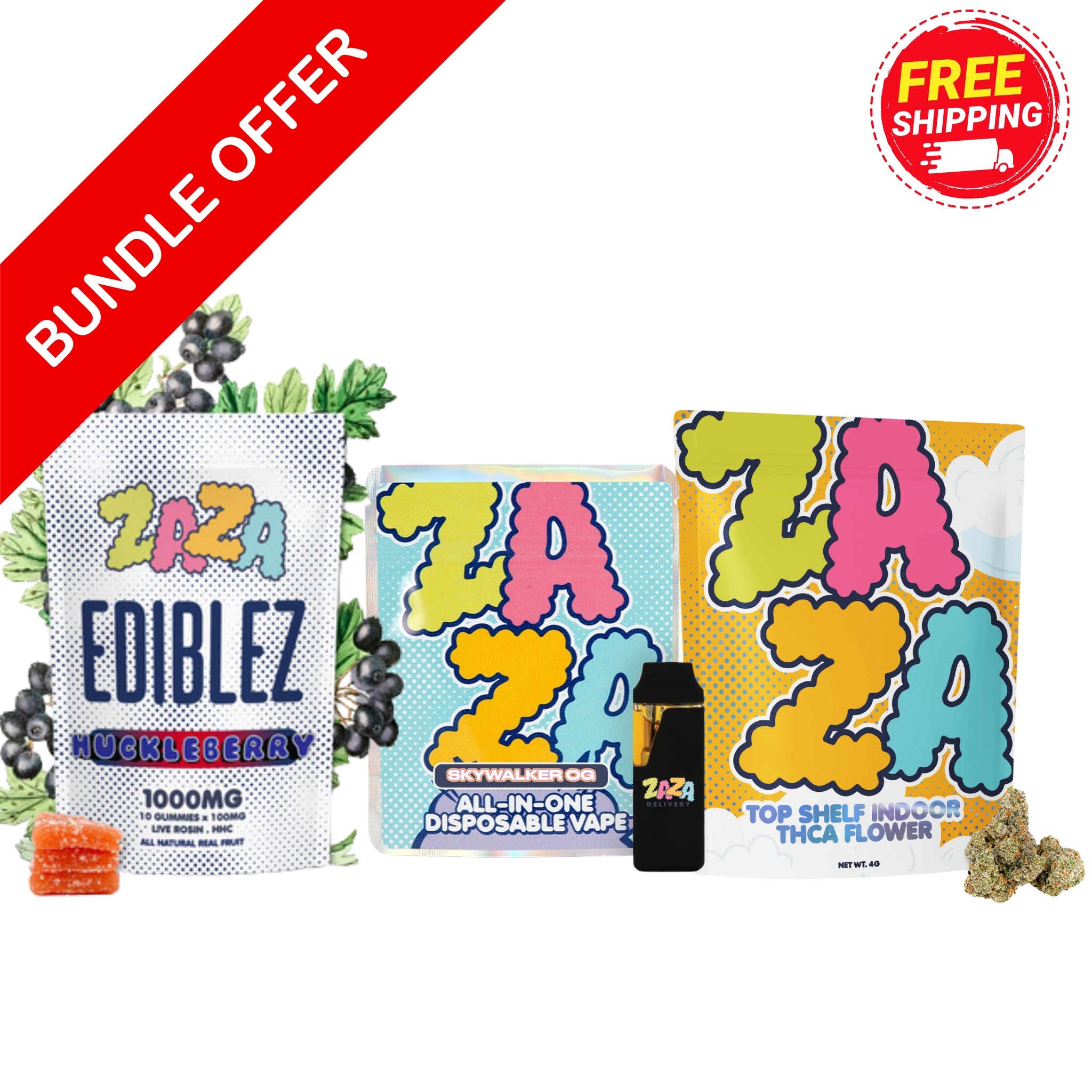 Zaza Weekend Warrior (4 Grams Flower, 2 Gram Vape, 1000MG Gummy ...