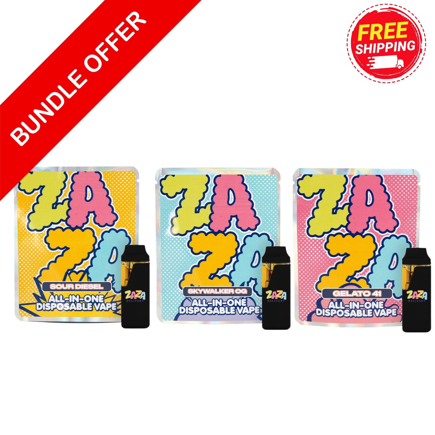 Zaza Triple Hit Bundle (Three 2G Disposable Vapes)